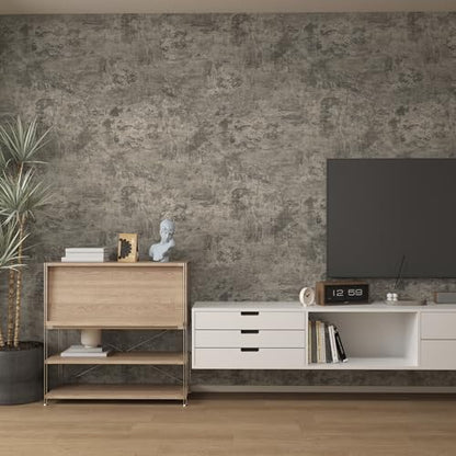 3yecao Grey Concrete Wallpaper Peel and Stick Gray Concrete Contact Paper - size: 24" x 354"