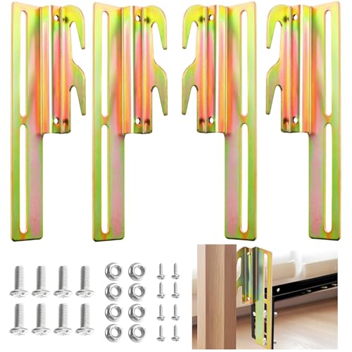 Set of 4 Bed Frame Conversion Brackets, Bolt On to Hook On