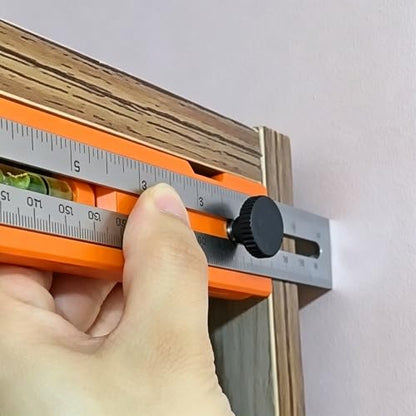 Adjustable Positioning Marking Protractor Tool - Foldable Angle Ruler for Woodworking, Cabinet, and Door Lock Installation