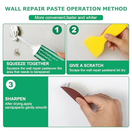 Drywall Repair Kit, 3 Pack Wall Repair Paste, Wall Mending Agent,Wall Surface Hole Fill Quick and Easy Solution