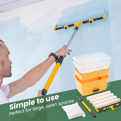 VOOMEY 18 Inch Paint Roller Kit with Extension Pole - size: 13pc