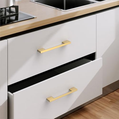 9BUILD 10 Pack Champagne Bronze Cabinet Pulls 3.75 Inch Champagne Kitchen Cabinet Handles, Cabinet Hardware for Cupboard Drawer Pulls - color: Champagne Bronze, size: 3.75"/96MM Hole Center, style: 10 Pack