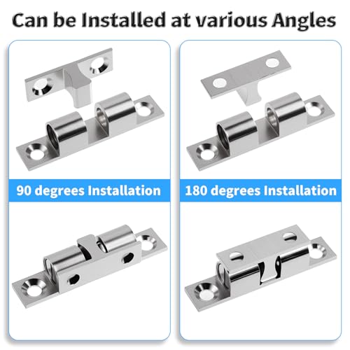 2 Pcs 50mm Adjustable Double Ball Catch, Brass Cabinet Door Latch - size: 50mm