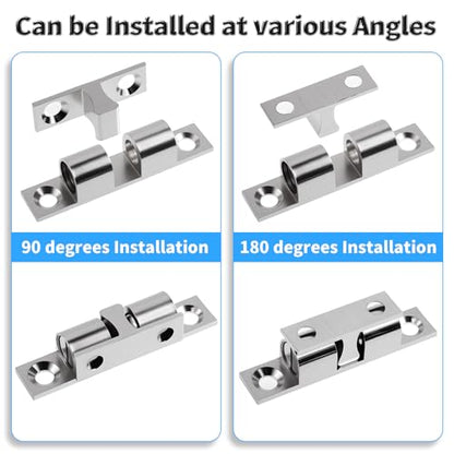 2 Pcs 50mm Adjustable Double Ball Catch, Brass Cabinet Door Latch - size: 50mm