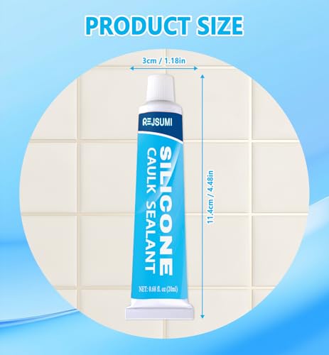 Clear Silicone Caulk, Waterproof & Strong Adhesion Silicone Sealant, 20mL*2 - size: 20ml*2Pack