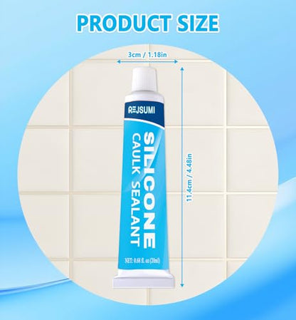 Clear Silicone Caulk, Waterproof & Strong Adhesion Silicone Sealant, 20mL*2 - size: 20ml*2Pack