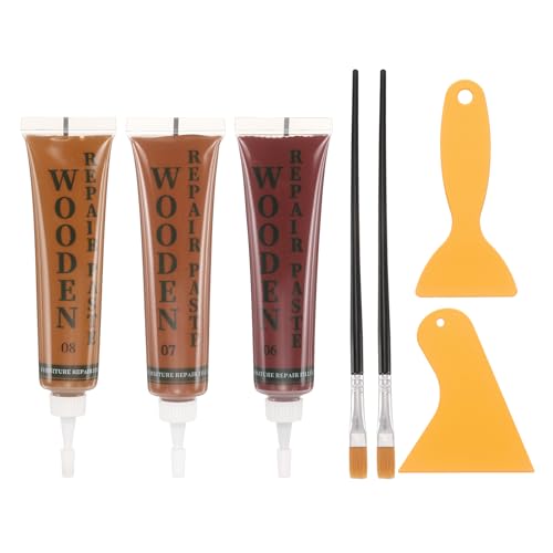 uxcell Wood Repair Kit 3 Color 0.88oz Wood Fillers Furniture Repair Kit - color: Mahogany, Red Apple, Walnut