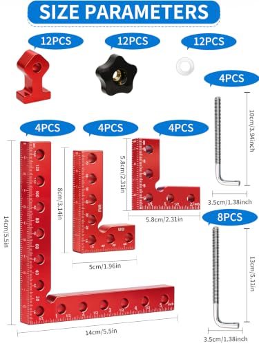 12PCS 5.5" & 3.14& 2.31" Corner Clamps for Woodworking - size: 12PCS 5.5" & 3.14& 2.31"