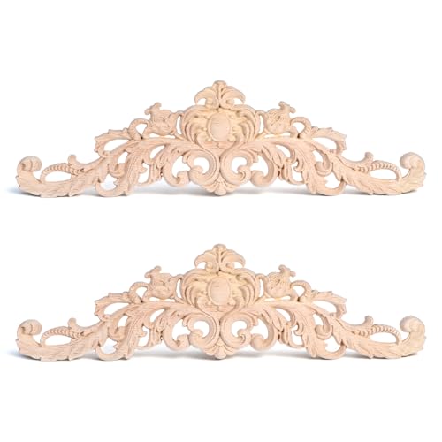 2 Pieces Wood Appliques, Unpainted Wood Moldings & Trims
