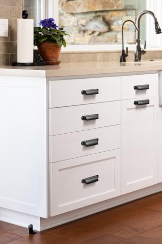 Goo-Ki 6 Pack Cabinet Cup Pulls Matte Black Bin Cup Drawer Pull, 3" c-c Modern Black Cabinet Pulls Solid Dresser Handles Zinc Alloy Kitchen Cabinet Hardware - color: Matte Black, size: 3 Inches Center-Center