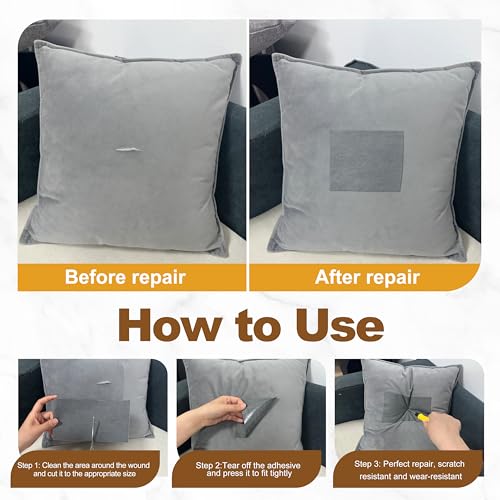 Azobur Rectangular Velvet Repair Patch, Self-Adhesive Flannel Fabric Patch, Multi Colors, Microfiber Patch，Can be Used to Patch Sofas, Car Seats, Handbags, Jacket Holes and Tears (Dark Brown) - color: Dark Brown, size: 4" x 30"-2 ROLLS