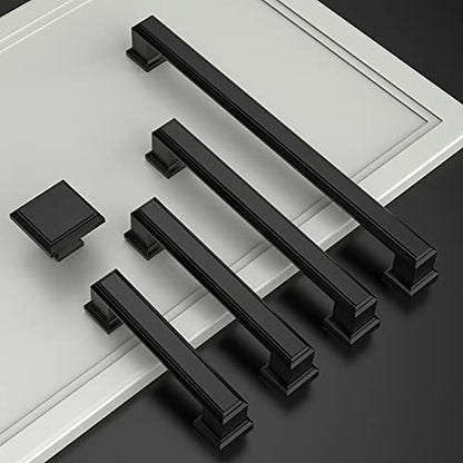 Amerdeco 30 Pack Matte Black Cabinet Pulls 3-3/4" - color: Matte Black, size: 3.75" hole center, style: 30 Pack