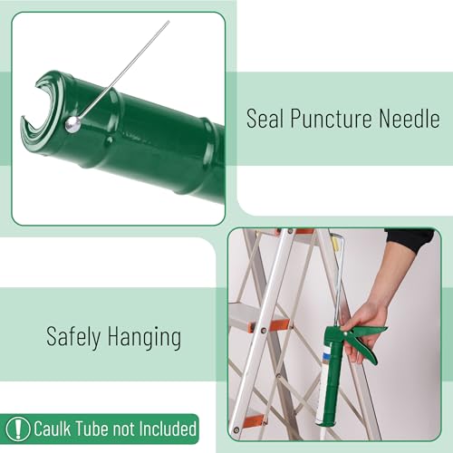 Bates- Caulking Silicone Gun, 10:1 Thrust Ratio, Hand Caulking Guns, No Drip - color: Deep Green, size: 1 Pack