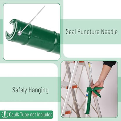 Bates- Caulking Silicone Gun, 10:1 Thrust Ratio, Hand Caulking Guns, No Drip - color: Deep Green, size: 1 Pack