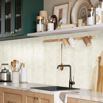 Alwayspon 10 Sheets 12inch/30.5cm 3D Vinyl Backsplash Tiles, Self-Adhesive Peel and Stick Wall Tile Stickers Stick on Subway Tiles for Kitchen Bathroom Wall, Cream Beige - color: Cream Beige