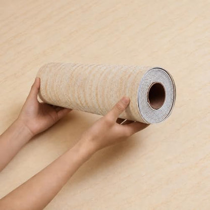 Peel and Stick Faux Travertine PVC Wall Panel Roll, Warm Beige, 15.7"x118" - color: Warm Beige