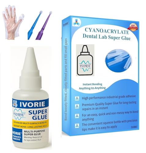 Super Glue Adhesive Instant Bonding Cyanoacrylate Acrylic - Dental Laboratory Tools (Transparent Clear Color - 20gr) - size: Transparent Clear Color - 20gr