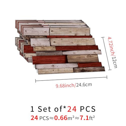 24pcs Peel and Stick Backsplash Tile Wall Stickers 9.68x4.72 inch - color: Hzw-xy-htp-108