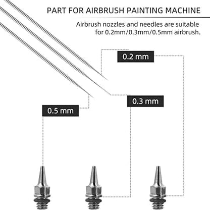HUBEST 20Pc Airbrush Cleaning Kit, Nozzle Needle Brush Set 0.2/0.3/0.5mm - size: KIT 3