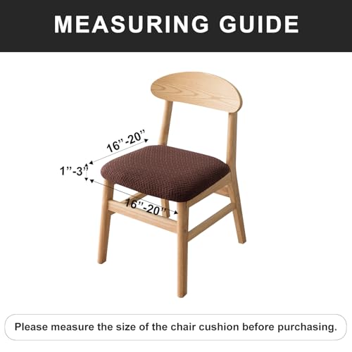 Genina Seat Covers for Dining Room Washable Chair Seat Slipcovers Set of 6 - color: Chocolate, size: 16-20in Not waterproof
