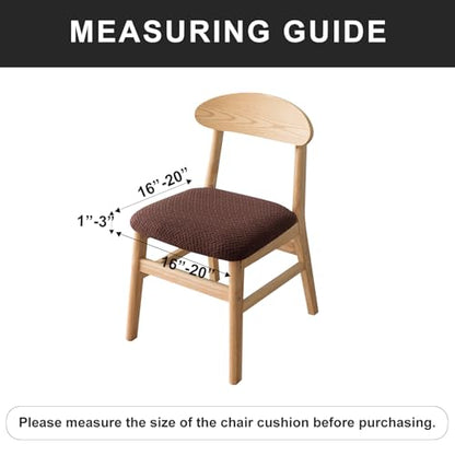 Genina Seat Covers for Dining Room Washable Chair Seat Slipcovers Set of 6 - color: Chocolate, size: 16-20in Not waterproof