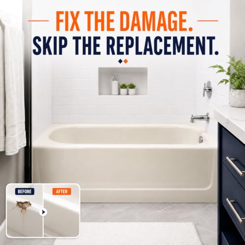 Fiberglass Tub Repair Kit, Bathtub Repair Kit with Color Match for Cracks