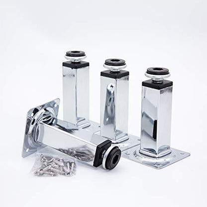 HUAYY Shiny Metal Adjustable Legs | Furniture,cabinets,Table levelers feet | Leveling Foot and Screw mounting Package (Chrome Plated) - color: Chrome Plated