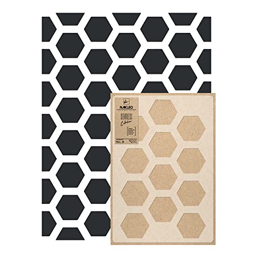 NAKLEO Wall Painting Stencil Large Size, 23,2”x37,4” Honeycomb Hexagon Reusable Plastic Template, Geometric Pattern Wallpaper, DIY Home Decor Craft Wood Floor Furniture - color: Honeycomb