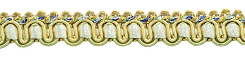 DÉCOPRO 9 Yard Value Pack of Gold Green Blue 1/2 inch Imperial IIGimp Braid Style# 0050IG Color: Mountain Spring - 4668B (27 Ft / 8 Meters) - color: Spring Green #4668 (Mint Green, Sky Blue, Light Gold), size: 9 Yards (27 ft/8m)