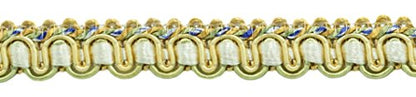 DÉCOPRO 9 Yard Value Pack of Gold Green Blue 1/2 inch Imperial IIGimp Braid Style# 0050IG Color: Mountain Spring - 4668B (27 Ft / 8 Meters) - color: Spring Green #4668 (Mint Green, Sky Blue, Light Gold), size: 9 Yards (27 ft/8m)