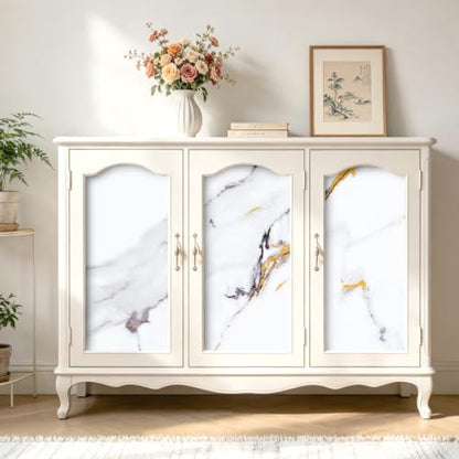 Calacatta White Gold Marble Contact Paper for Countertops Cabinets - size: 15.8" x 80"