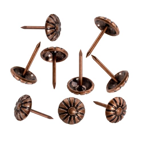200pcs Upholstery Tacks, 7/16 Inch Furniture Tacks for Upholstery, Decorative Tacks for Wood, Red Copper Tacks for Upholstery Decorative, Furniture Sofa DIY - color: Red Copper, size: 7/16"x11/16"(11x17mm)