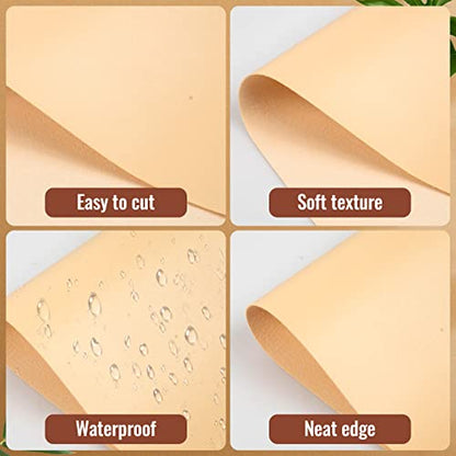12 Pieces Faux Leather Sheets 8×12 inches Skin Glitter Leather Sheets - color: Skin Tone