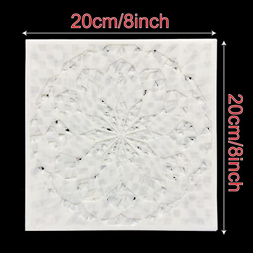 32 Pieces Geometric Stencils 8 x 8 Inch Painting Templates Mandala Stencil for Scrapbooking Cookie Tile Furniture Wall Floor Decor Craft Drawing Tracing DIY Art Supplies - size: 8inch-2