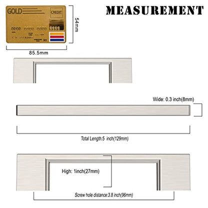Amerdeco 10 Pack Brushed Satin Nickel Cabinet Pulls 3-3/4 Inch(96MM) Hole Centers Kitchen Cabinet Handles Cabinet Hardware Kitchen Handles for Cabinets Cupboard Handles Drawer Pulls ZH0060 - color: Brushed Satin Nickel, size: 3.75" hole center