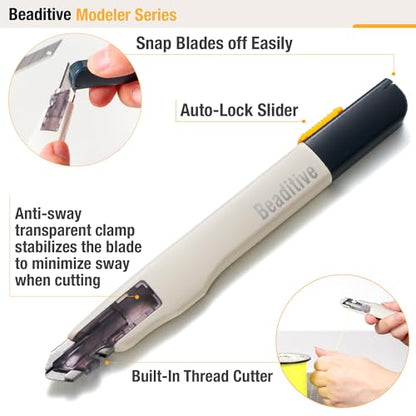 Beaditive High Precision Detail Craft Knife with 10 Blades - 30 Degree Blade Utility Knife - Art, Craft, Model Making - style: 1 Knife, 10 Blades