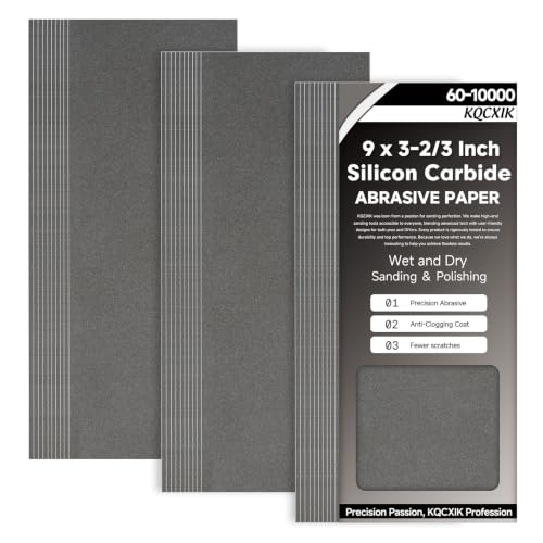 Premium 30-Sheet 1500 Grit Wet Dry Sandpaper, 9 x 3-2/3 Inch - style: 1500Grit
