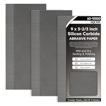 Premium 30-Sheet 1500 Grit Wet Dry Sandpaper, 9 x 3-2/3 Inch - style: 1500Grit