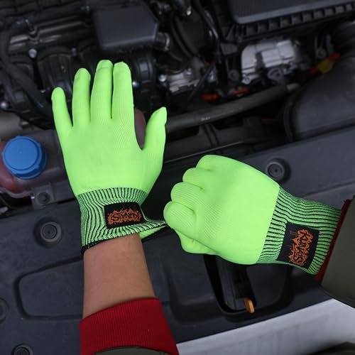 1 Pair Car Beauty Maintenance Work Gloves Anti-slip Breathable Oxford Cloth Construction Gloves, 23.5cm