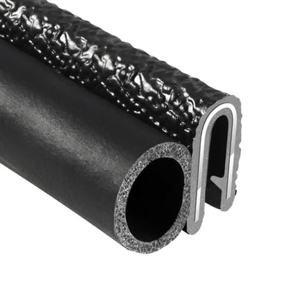 TRIM-LOK Trim Seal, Edge Trim with Side Bulb, Fits 0.625-Inch Bulb, 1/16-Inch Edge, 9/16-Inch Leg, 100-Foot Length, Black Pebble Finish, Flexible PVC Plastic Trim with EPDM Rubber Weather Stripping - style: 0.625" Bulb, 1/16" Edge, 9/16" Leg, 100 Feet