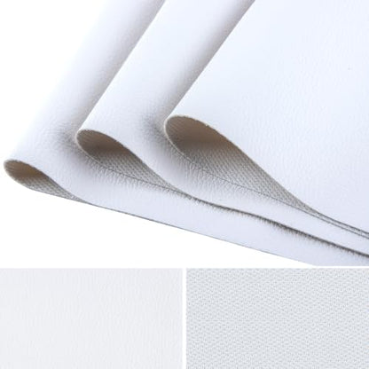 HGUAN Marine Vinyl Upholstery Faux Leather Sheets Fabric 54" X 36" Suitable for Furniture Sewing,Sofa Handmade DIY Projects (White, 1 Yard) - color: White, size: 1 YARD