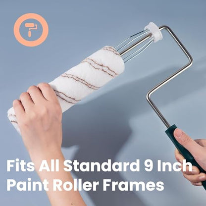 Mister Rui 28 Pack Paint Roller Kit with Extension Pole - size: 28 Pack 9 Inch Paint Roller Kit & Extension Pole