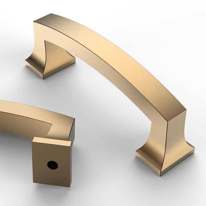 Asidrama 10 Pack 3 Inch(76mm) Hole Centers Champagne Bronze Kitchen Cabinet Handles, Gold Cabinet Pulls Kitchen Cabinet Hardware for Cupboard Drawer Pulls - color: Champagne Bronze, size: 3" Hole Center, style: 10 Pack