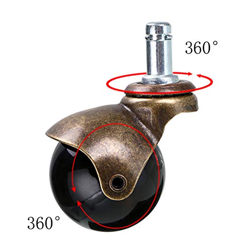 Skelang 2" Grip Ring Caster, Swivel Vintage Ball Caster, Rolling Furniture Wheel for Furniture, Old Dinning Chair, Office Chair, Pack of 5