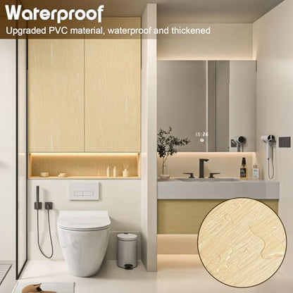 Fititem 236”×17.3” Wood Grain Contact Paper Light Oak Faux Wood Wallpaper - size: 17.3" x 236"
