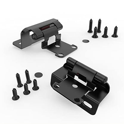 Chibery 20 Pack | 1/2 inch Overlay Semi Partial Wrap Around Cabinet Hinges, Self Closing Face Frame Variable Decorative Replacement, Kitchen Hardware, with Screw & Quiet Bumper (Matte Black) - color: Matte Black