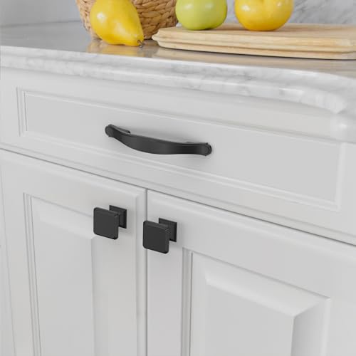 Amerdeco 10 Pack Matte Black Cabinet Pulls 3 Inch(76mm) Hole Center Cabinet Hardware Kitchen Cabinet Handles for Bathroom Dresser Pulls ZH0068 - color: Matte Black, size: 3"/76MM Hole Center