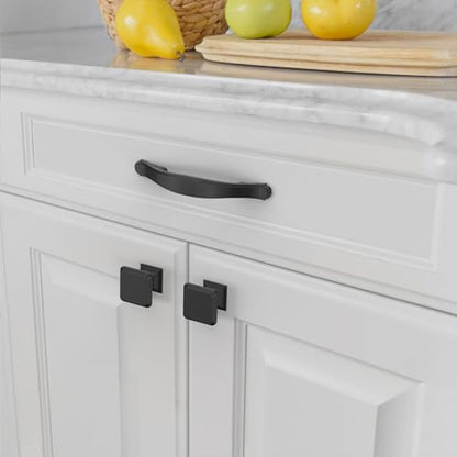 Amerdeco 10 Pack Matte Black Cabinet Pulls 3 Inch(76mm) Hole Center Cabinet Hardware Kitchen Cabinet Handles for Bathroom Dresser Pulls ZH0068 - color: Matte Black, size: 3"/76MM Hole Center