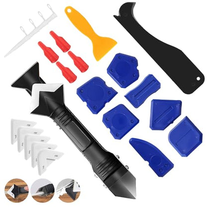 23-Piece Caulking Tool Kit – 3-in-1 Silicone Caulk Remover,
