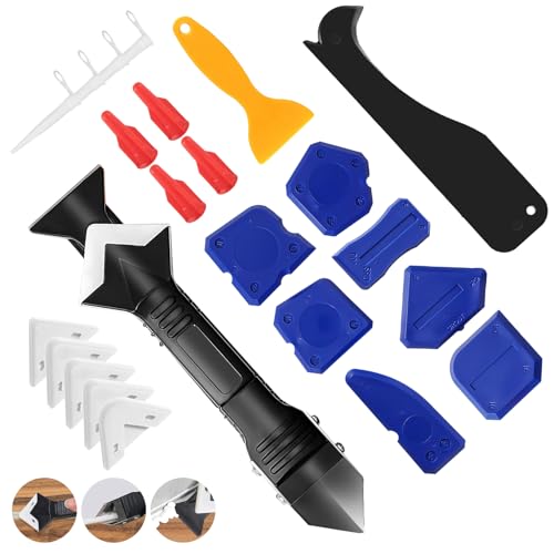 23-Piece Caulking Tool Kit – 3-in-1 Silicone Caulk Remover,